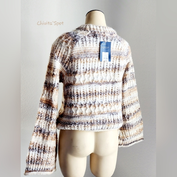 ๐๏ธ๐ท Universal Thread Chunky Knit Sweater Long Sleeve Rolled Hem Brown - XS - Picture 6 of 15